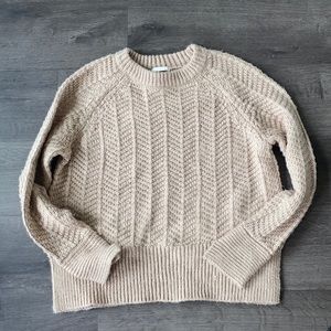 H&M Tan cable knit sweater
